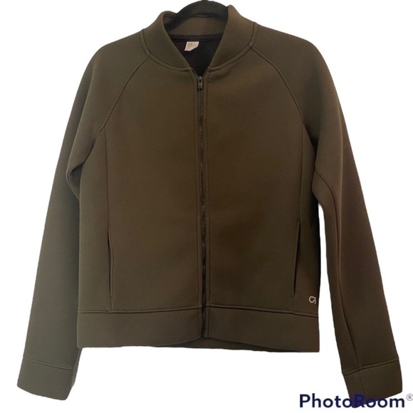 GAP Jackets & Blazers - GapFit Scuba Olive Green Bomber Athleisure Jacket With Pockets Size Small
